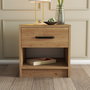 Hanah Home 3622 Mesilla de Noche Roble Tablero Partículas Melaminado 52x46.8x45cm 1 Cajón Estantes